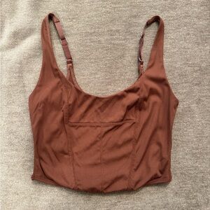 Free People Chocolate Ribbed Tank